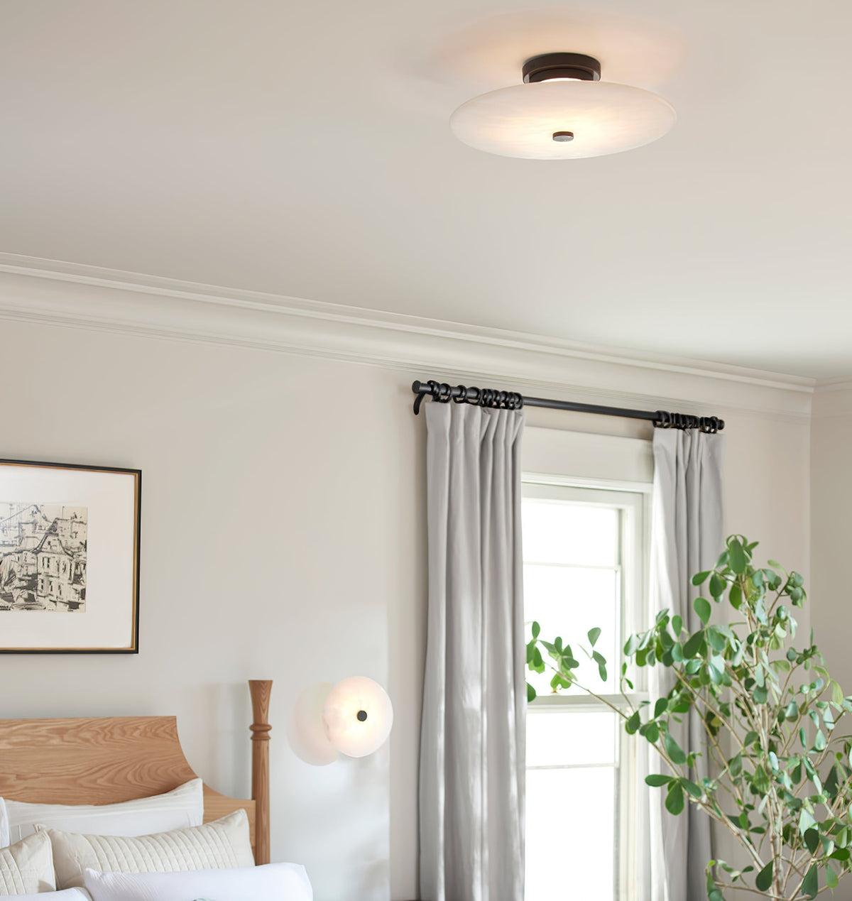 Ines Eterna Modern White Alabaster Wall Lamp