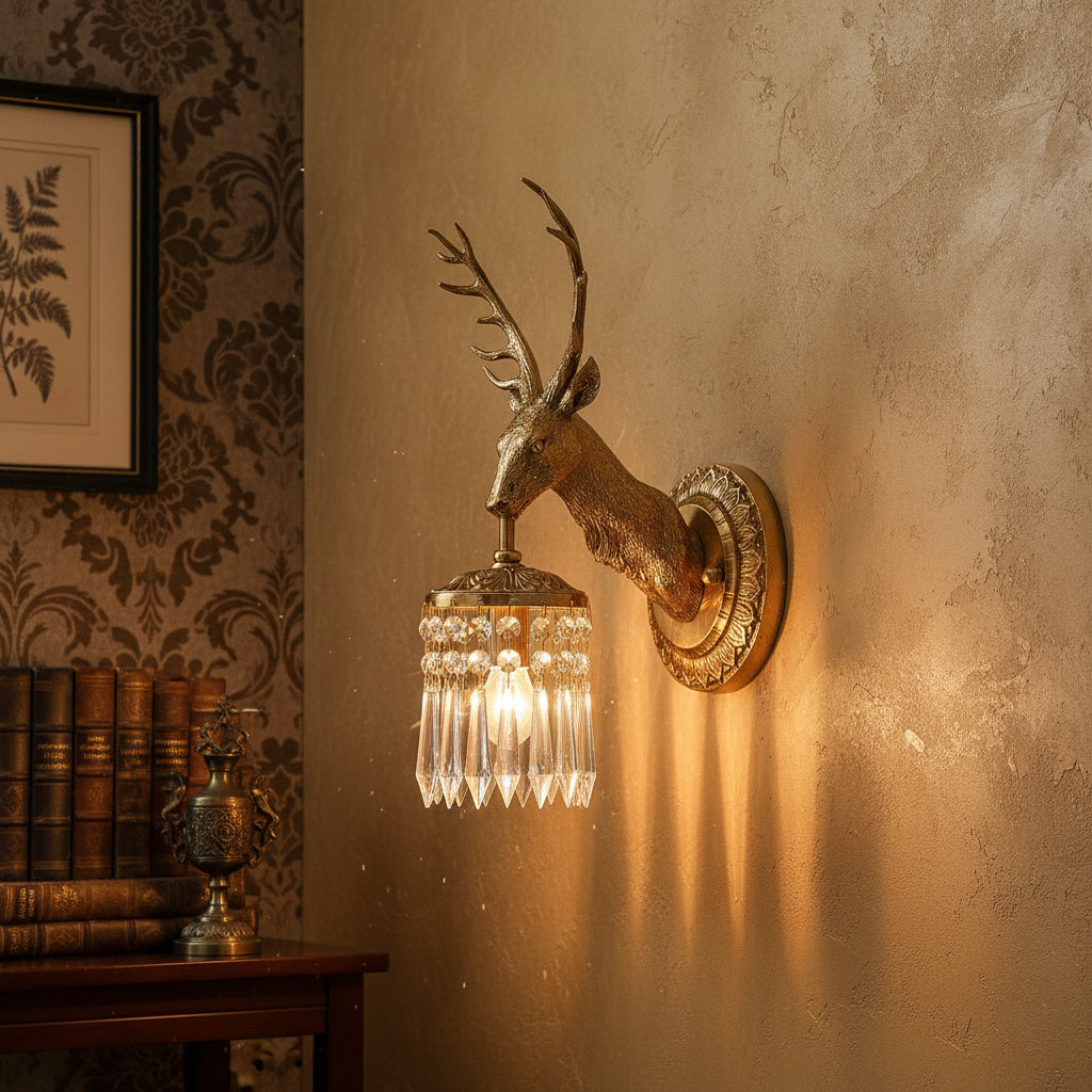 Antler Crystal Wall Lamp