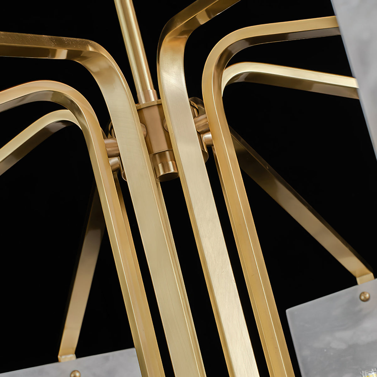 Plotuvys Postmodern Luxury Brass Alabaster Chandelier