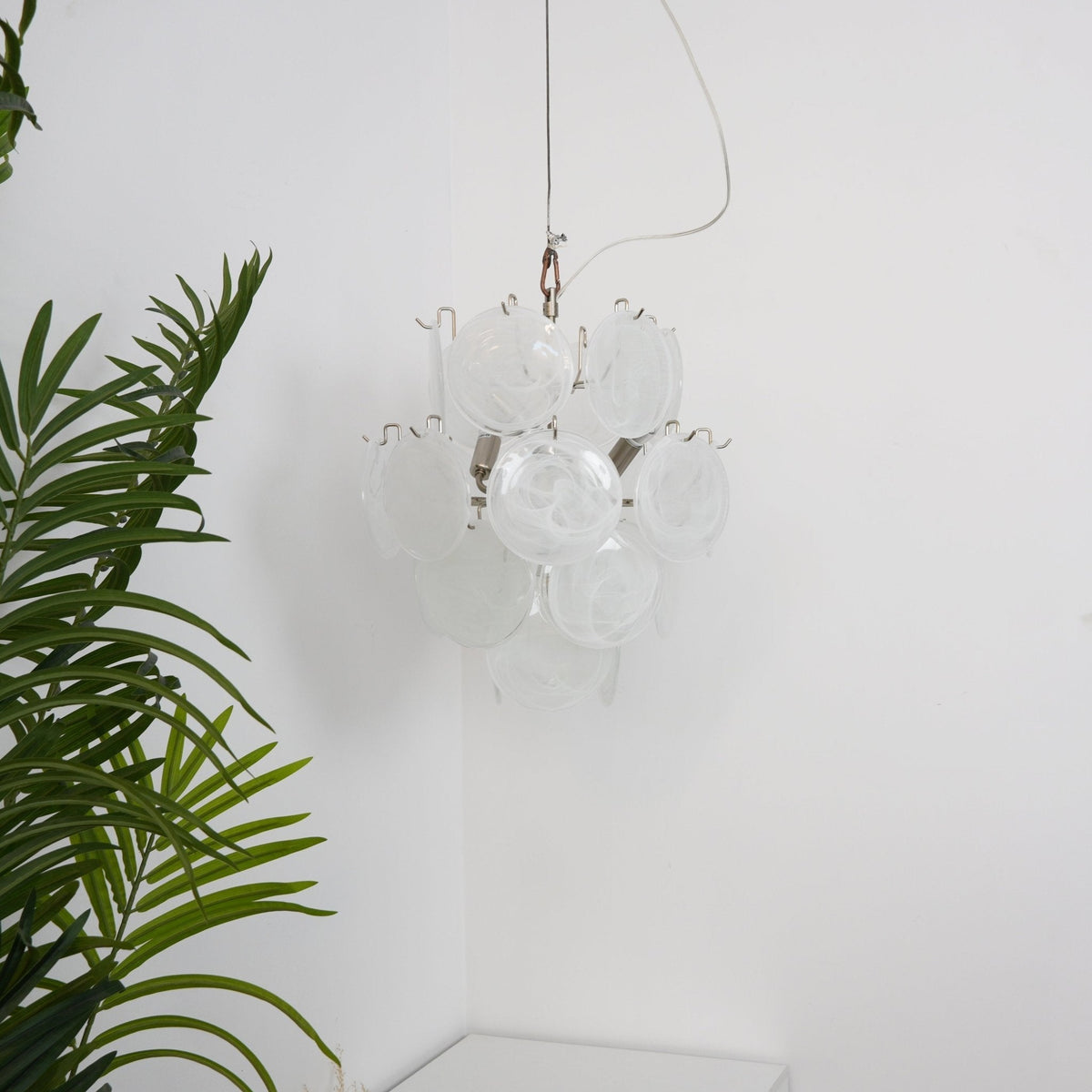 Lioruora Chandelier Apricot Murano Glass Disc Layered Artistic