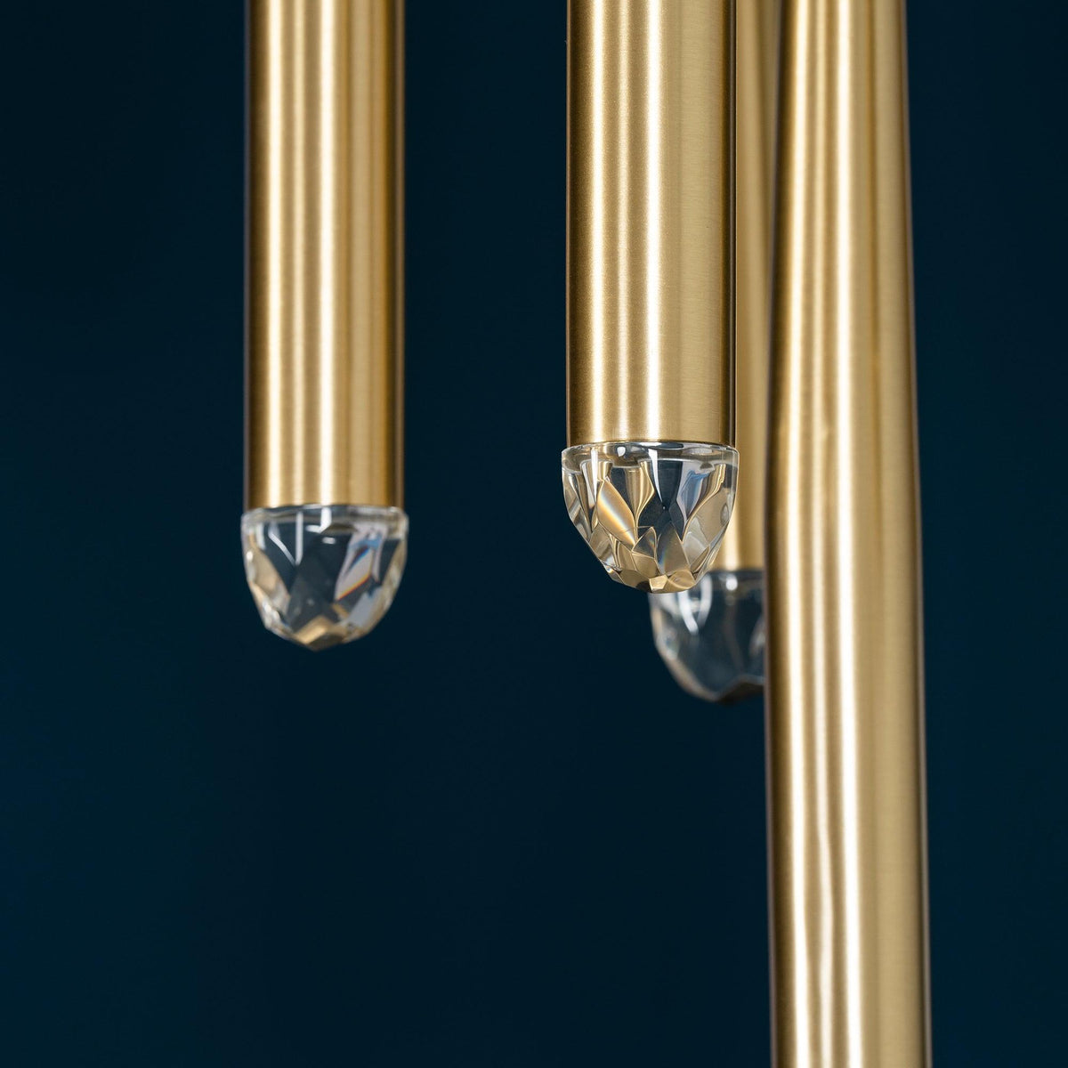 Larry Chandelier Crystal Brass Blackened Silver Staircase