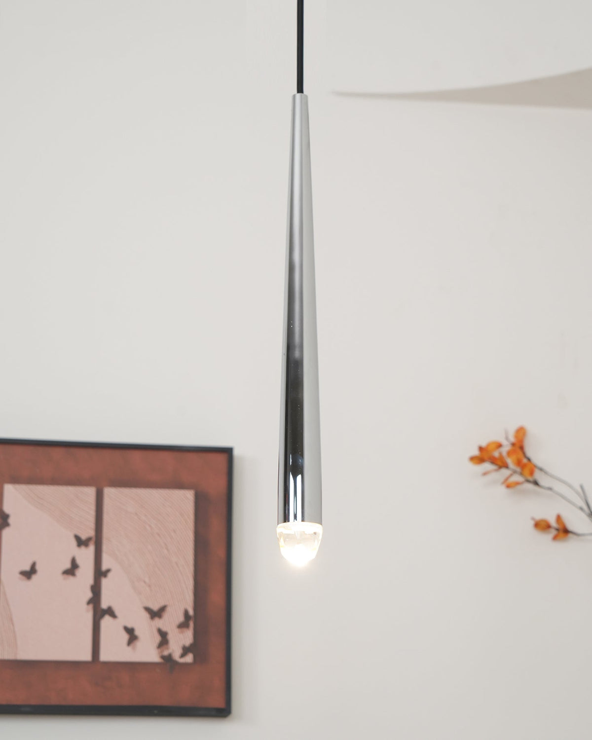 Larry Chandelier Crystal Brass Blackened Silver Staircase