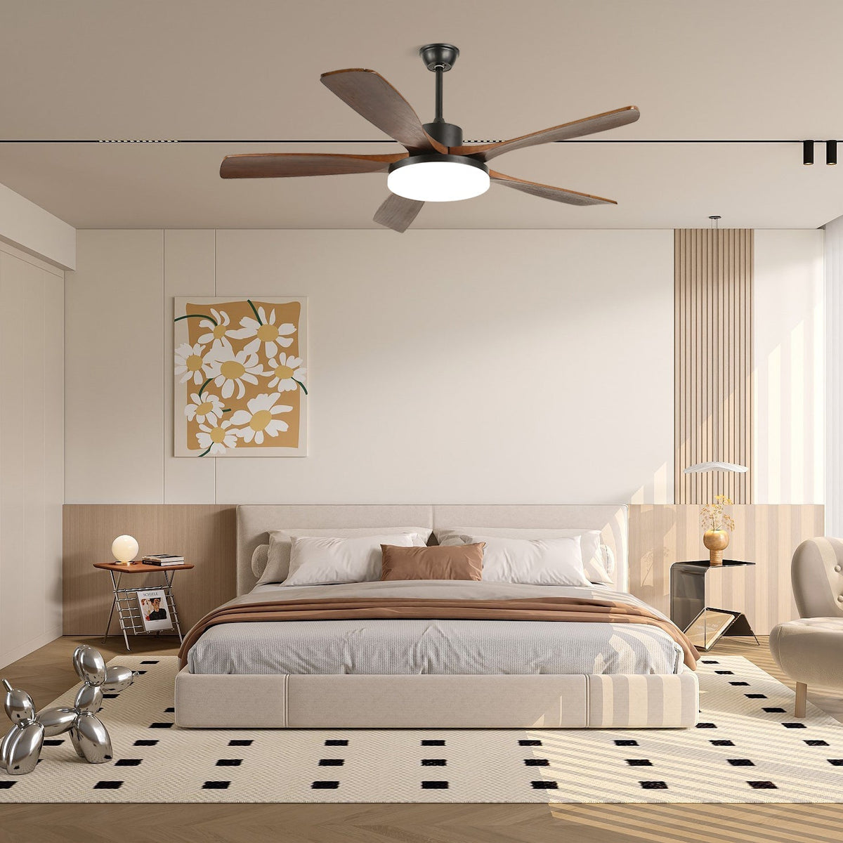 Arysen Minimalist Wood Ceiling Fan Light