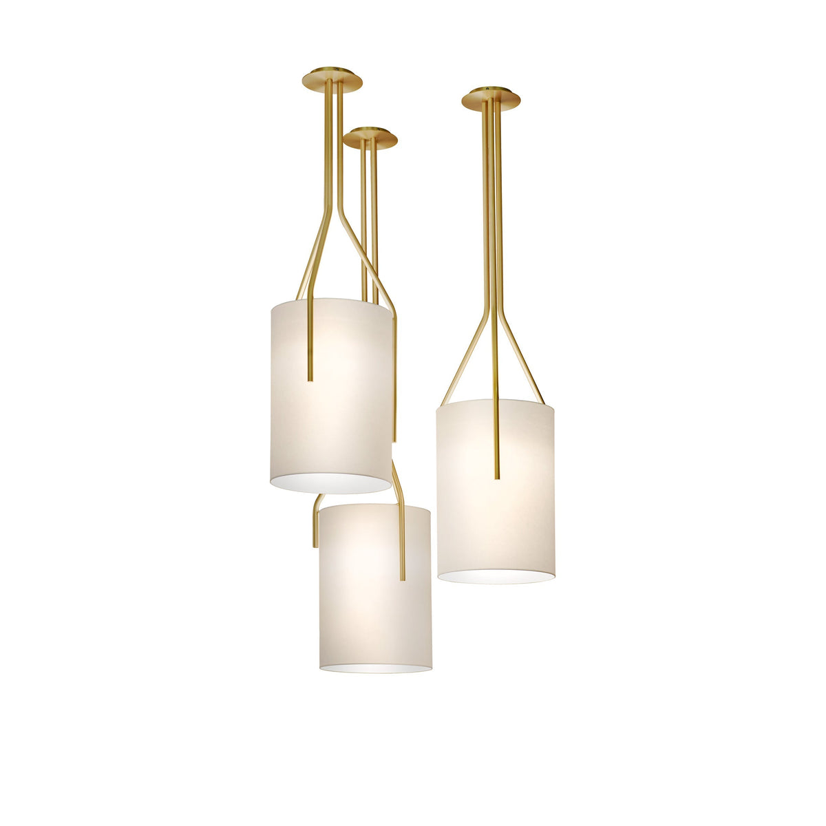 Cex Chandelier LED 3-Lights Brass Modern