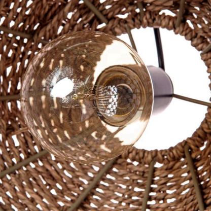 Kutegedo Vintage Rustic LED Pendant Light Rattan Living Room Bedroom