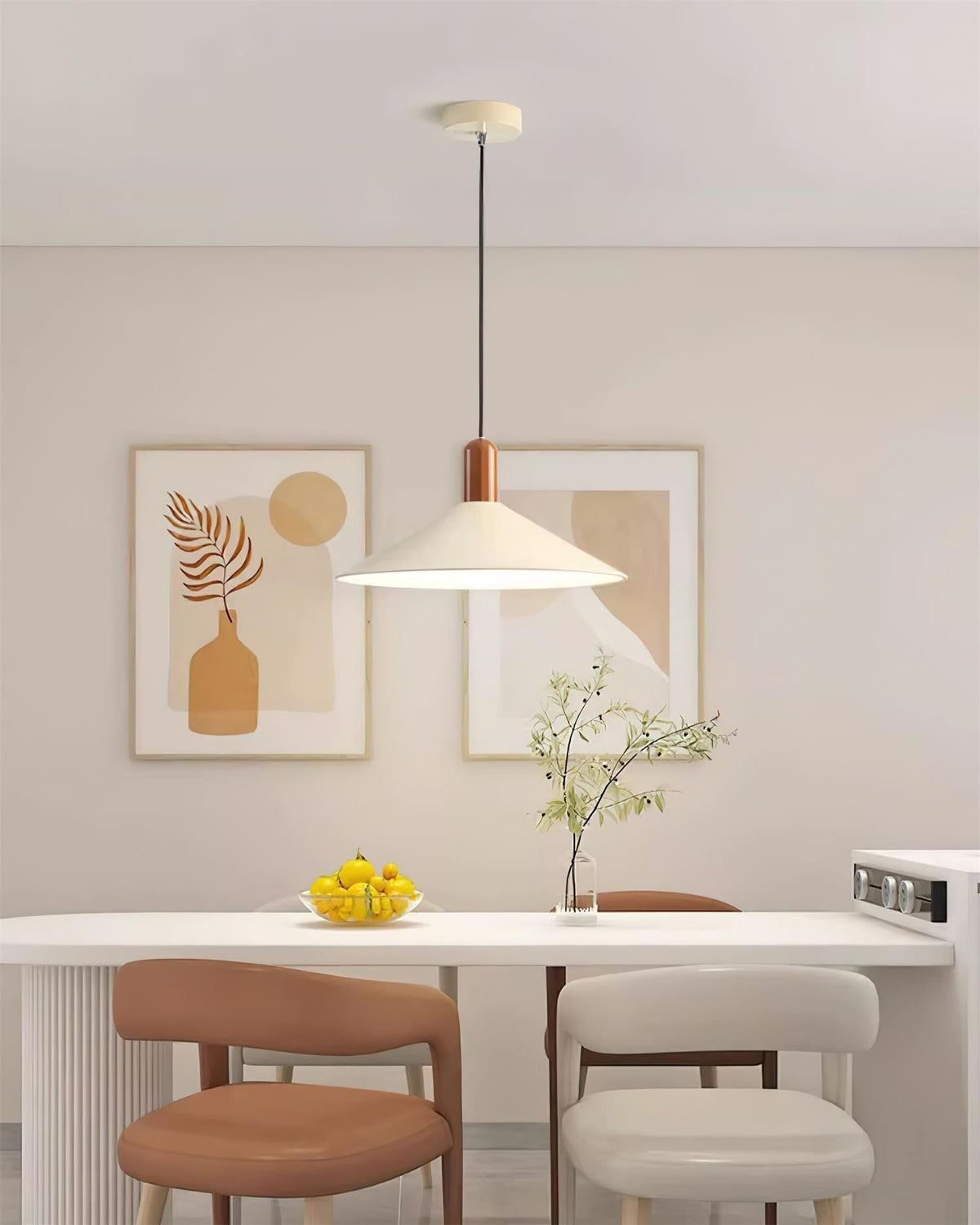 Pendant Light LED Minimalist Cone Hanging Lamp for Kitchen Dining