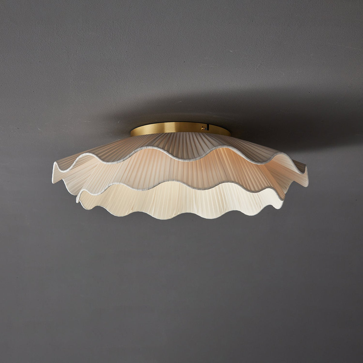 Habibel Fabric Wave Ceiling Light Brass