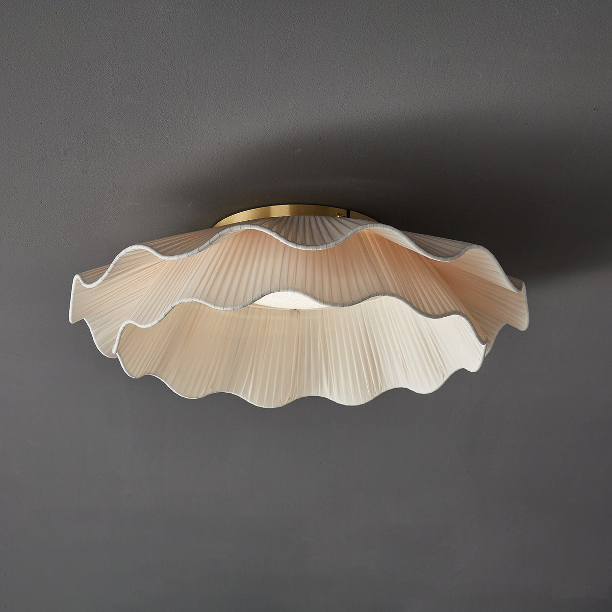 Habibel Fabric Wave Ceiling Light Brass