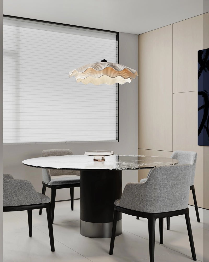 Ellorel Elegance Wave Brass Fabric Pendant Lamp
