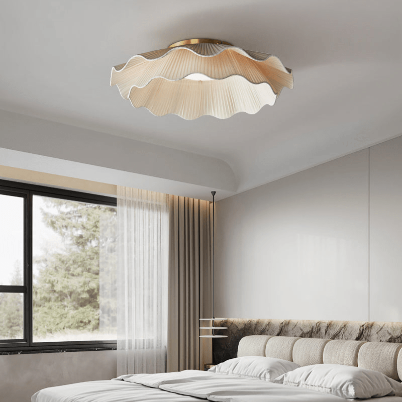Habibel Fabric Wave Ceiling Light Brass