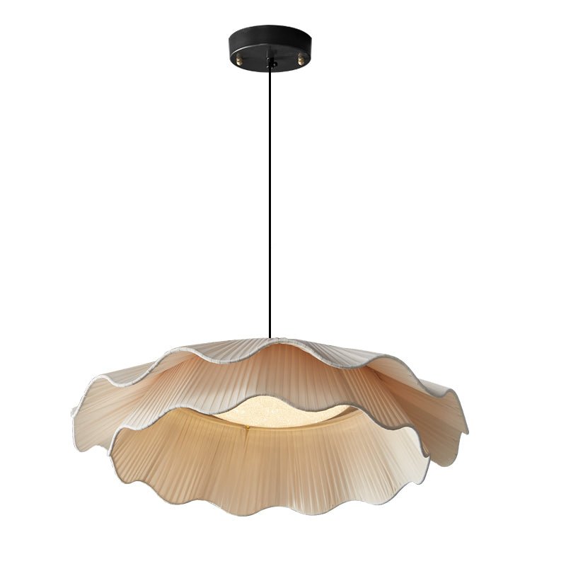 Ellorel Elegance Wave Brass Fabric Pendant Lamp