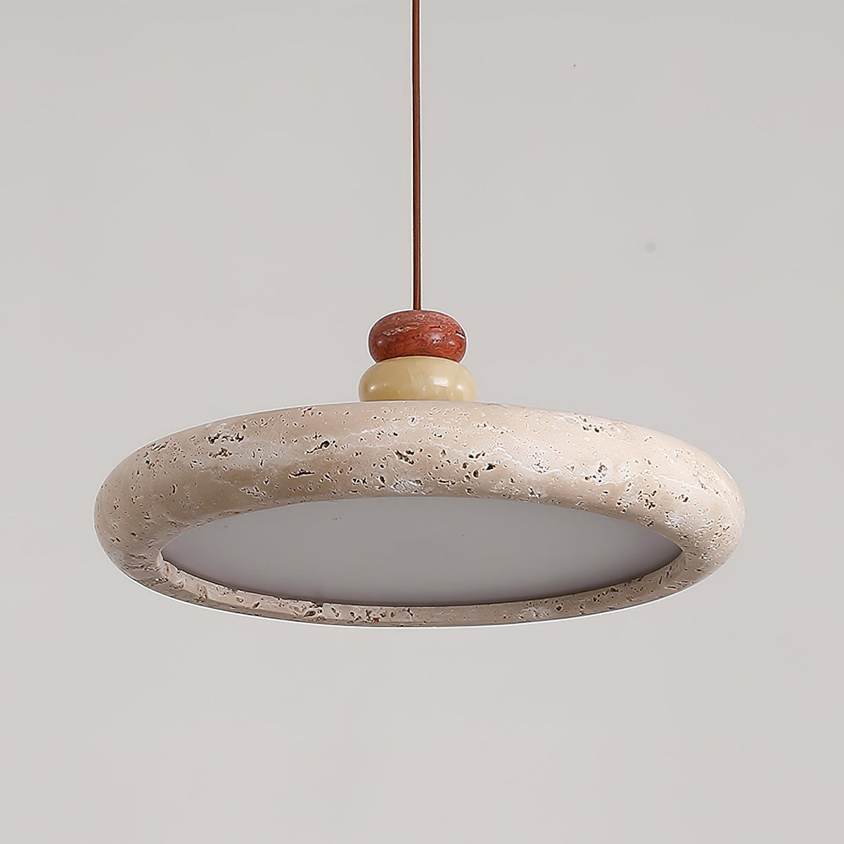 Auron Pendant Lamp Yellow travertine Marble