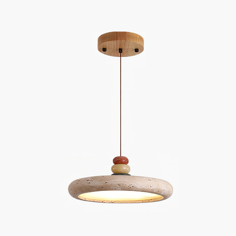 Auron Pendant Lamp Yellow travertine Marble