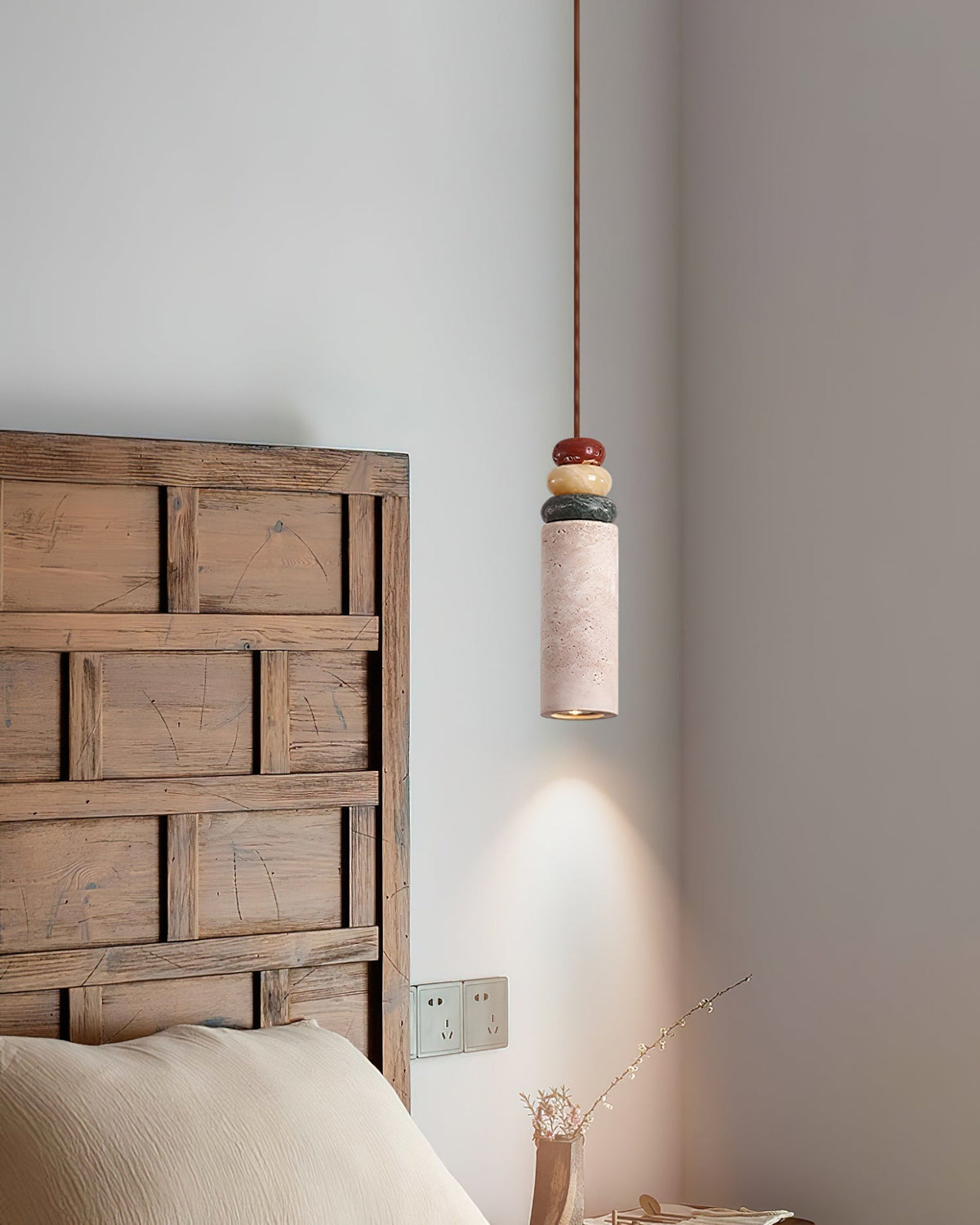 Auron Pendant Lamp Yellow travertine Marble