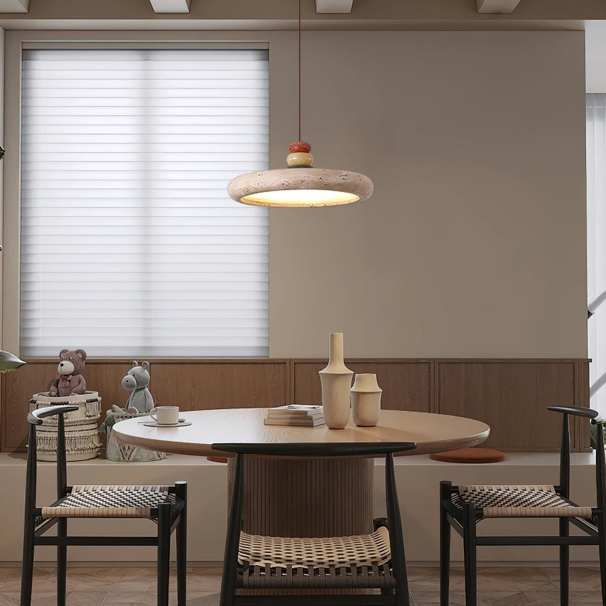 Auron Pendant Lamp Yellow travertine Marble