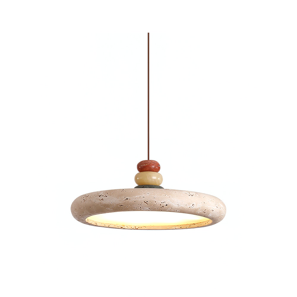 Auron Pendant Lamp Yellow travertine Marble