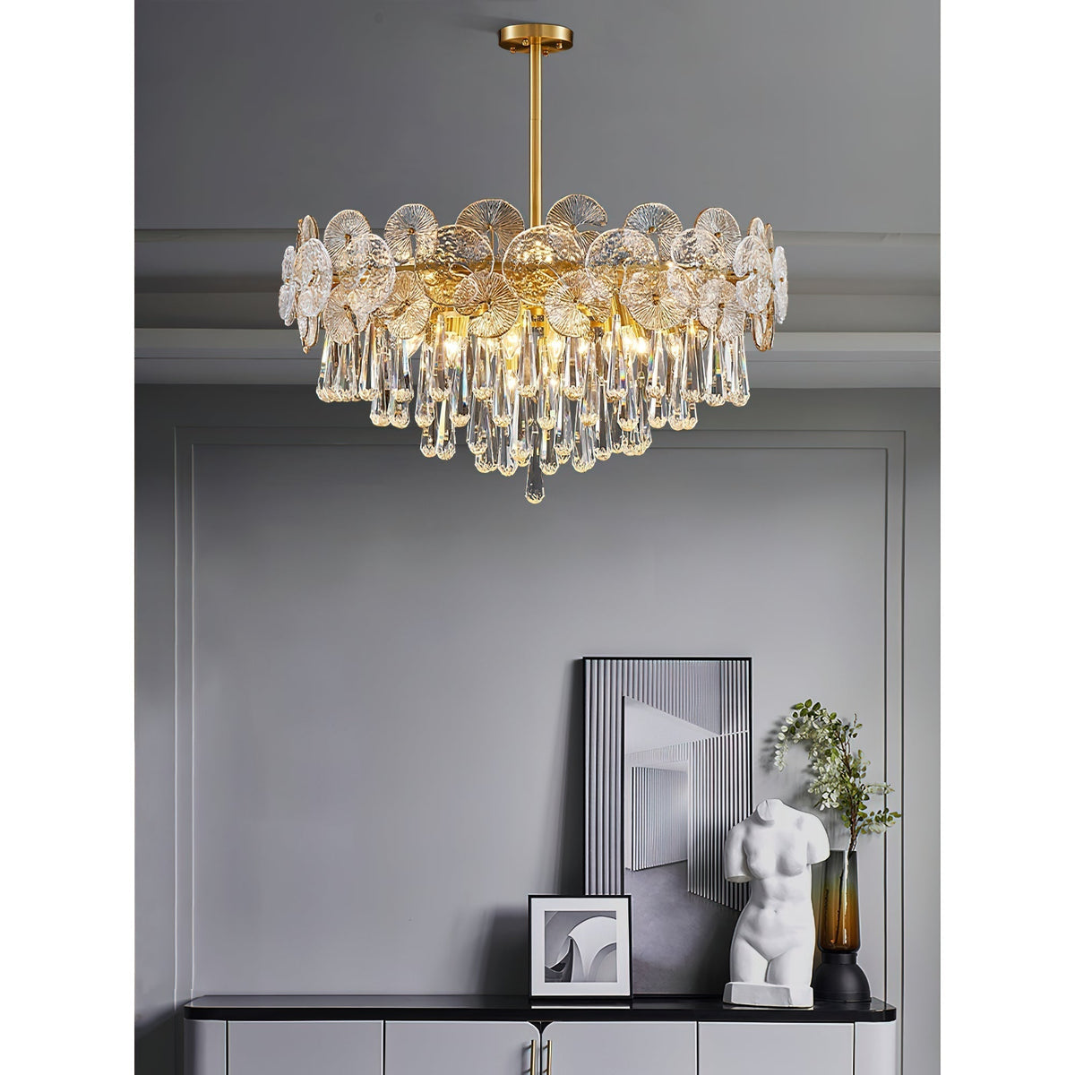 Caeluvyo Postmodern Luxury Elegance Crystal Chandelier