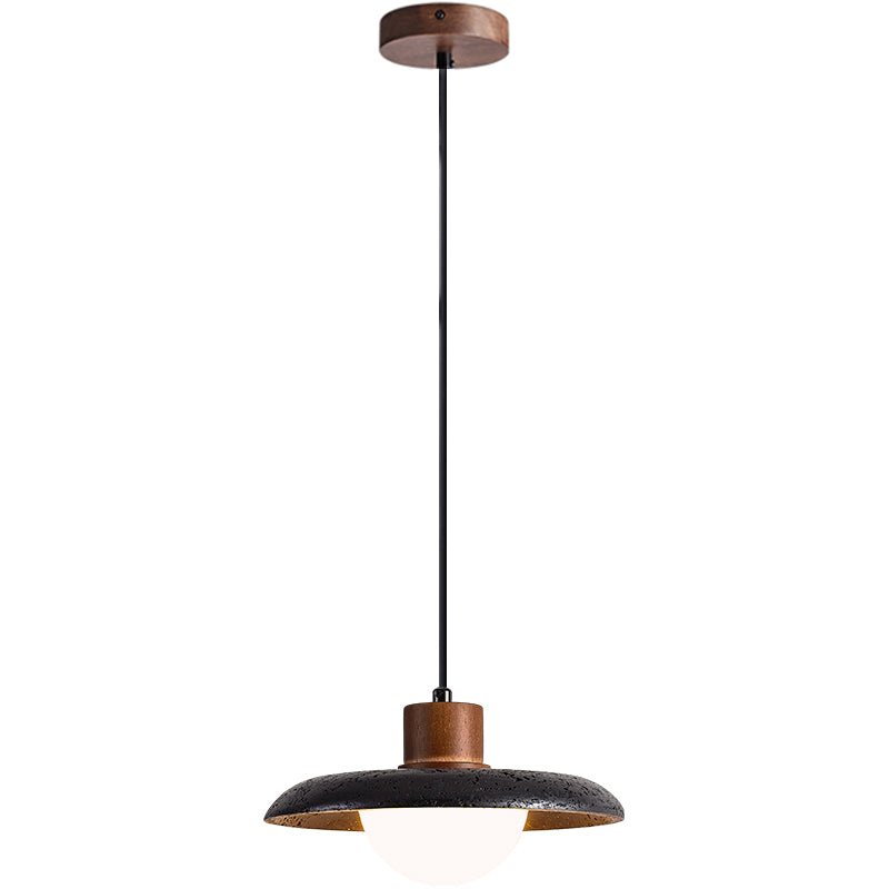 Zenk Black Travertine Dome Pendant Lamp