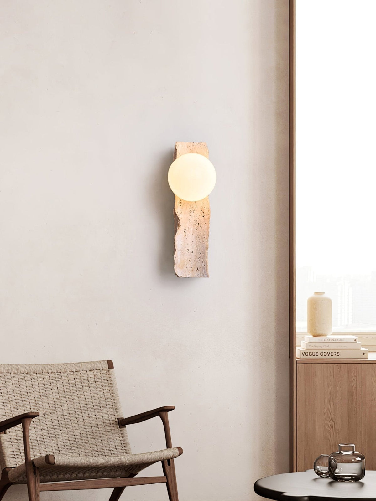 Elnoren Organic Travertine Wall Light