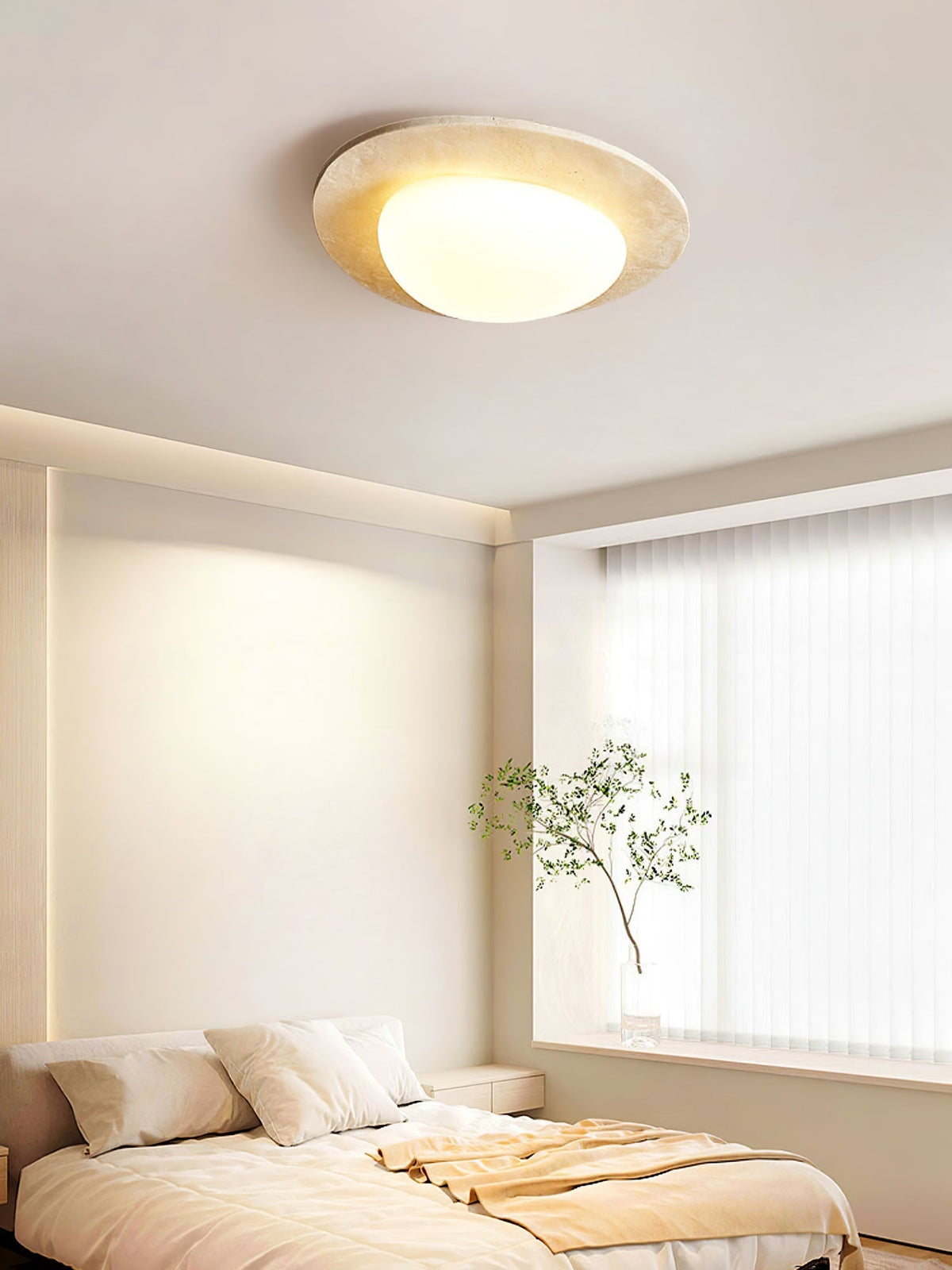 Orlaeisra Circular Travertine Ceiling Light