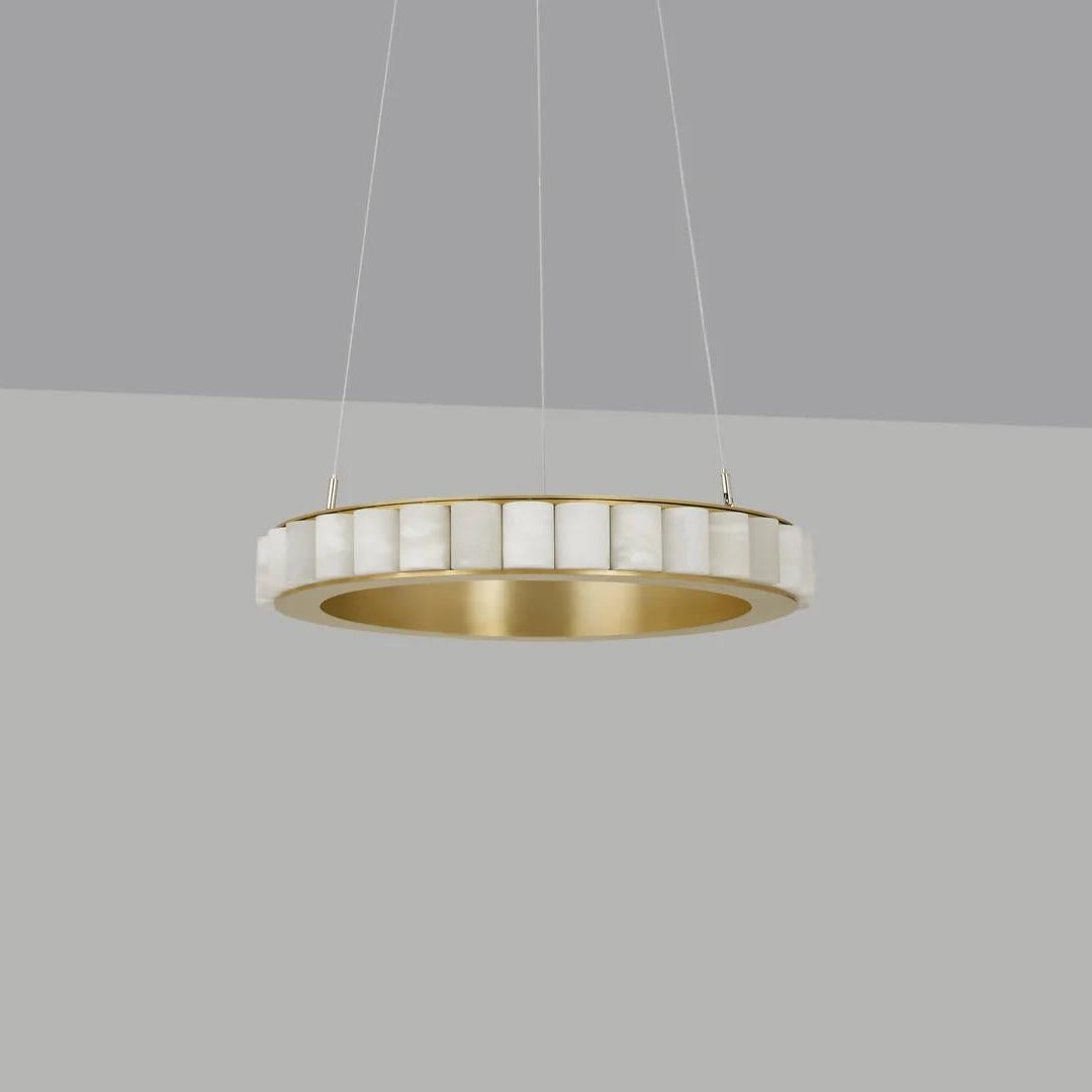 Lyra Postmodern Luxury Stainless Alabaster Chandelier