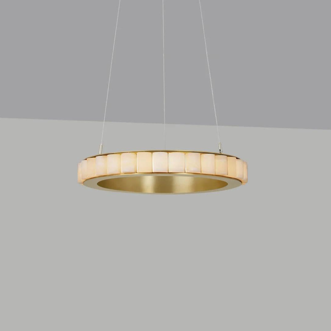 Lyra Postmodern Luxury Stainless Alabaster Chandelier