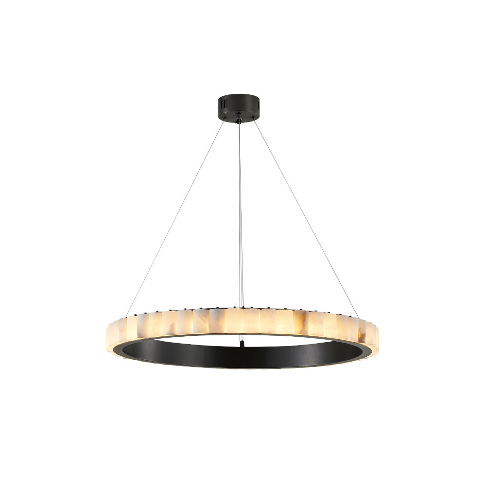 Lyra Postmodern Luxury Stainless Alabaster Chandelier