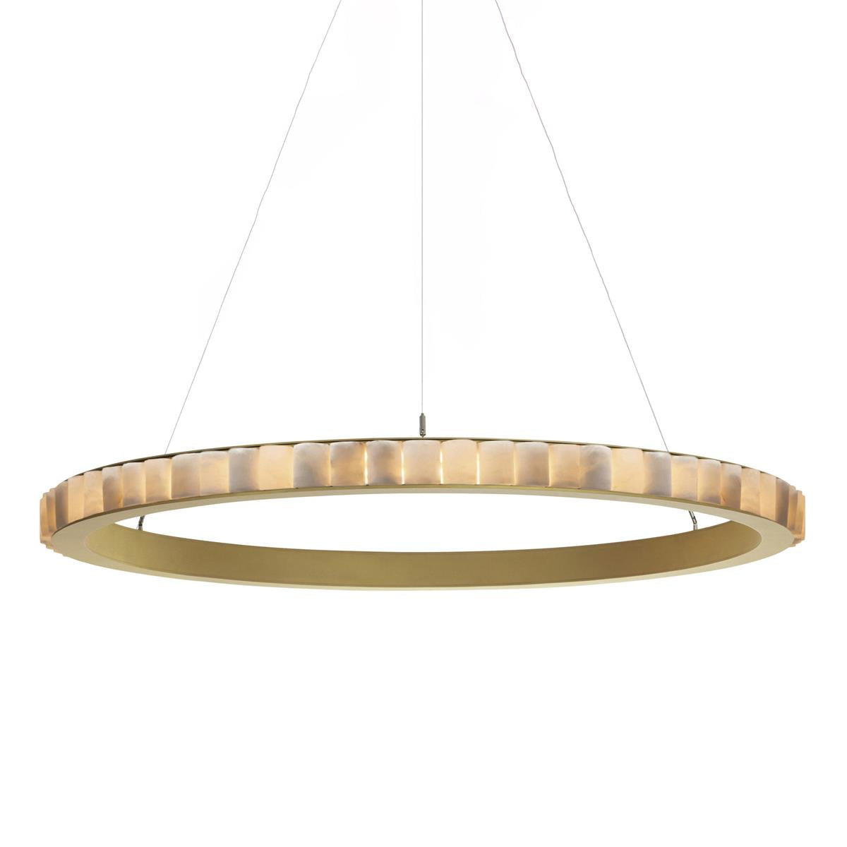 Lyra Postmodern Luxury Stainless Alabaster Chandelier