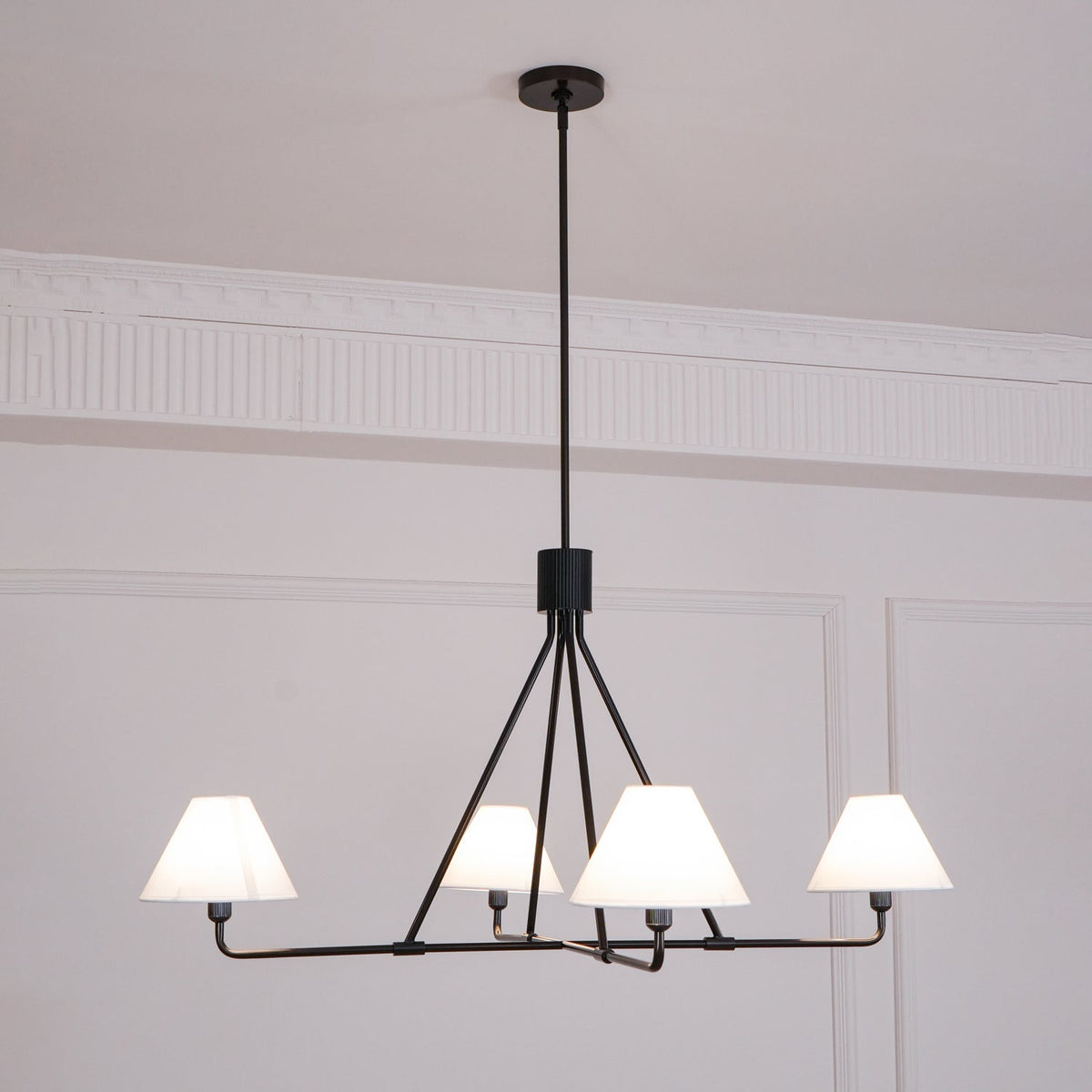 Ornuvyh Vintage Industrial Metal Fabric Chandelier