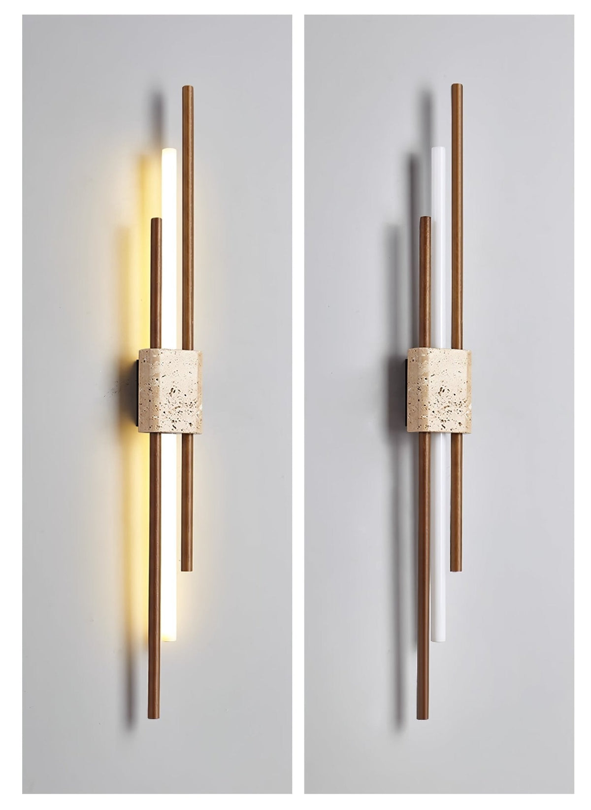Eden Terra Travertine Wood Walnut Wall Light