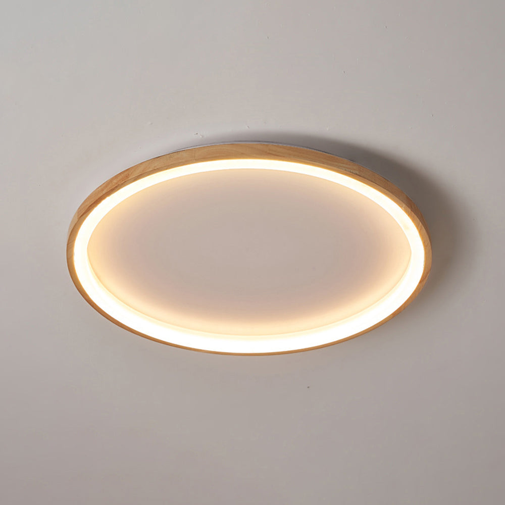 Bobukal Wood Inner Halo Flush Mount Ceiling Light