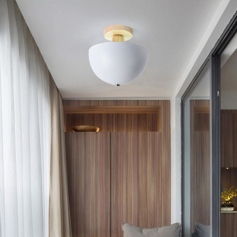 Tusesulo Modern LED Wood Dome Ceiling Light