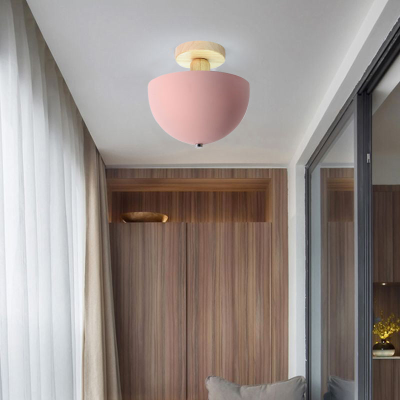 Tusesulo Modern LED Wood Dome Ceiling Light