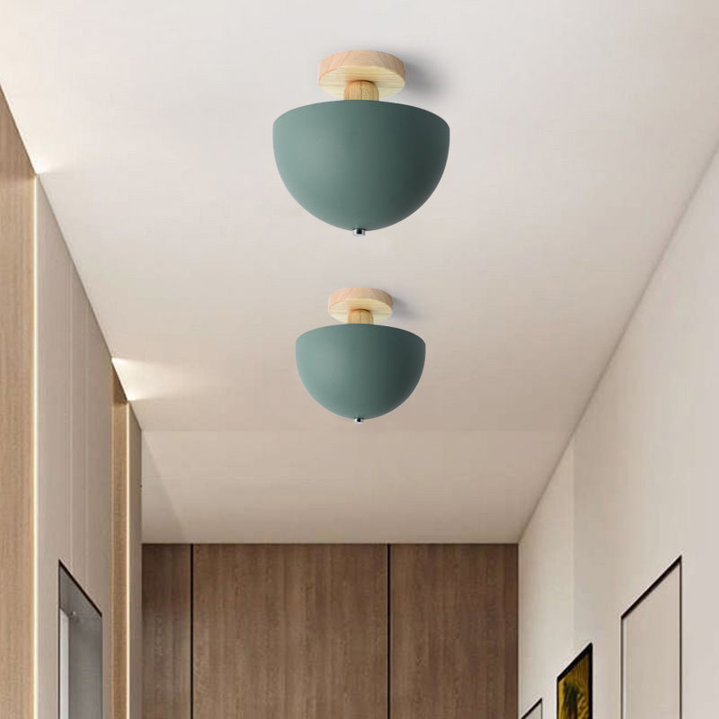 Tusesulo Modern LED Wood Dome Ceiling Light