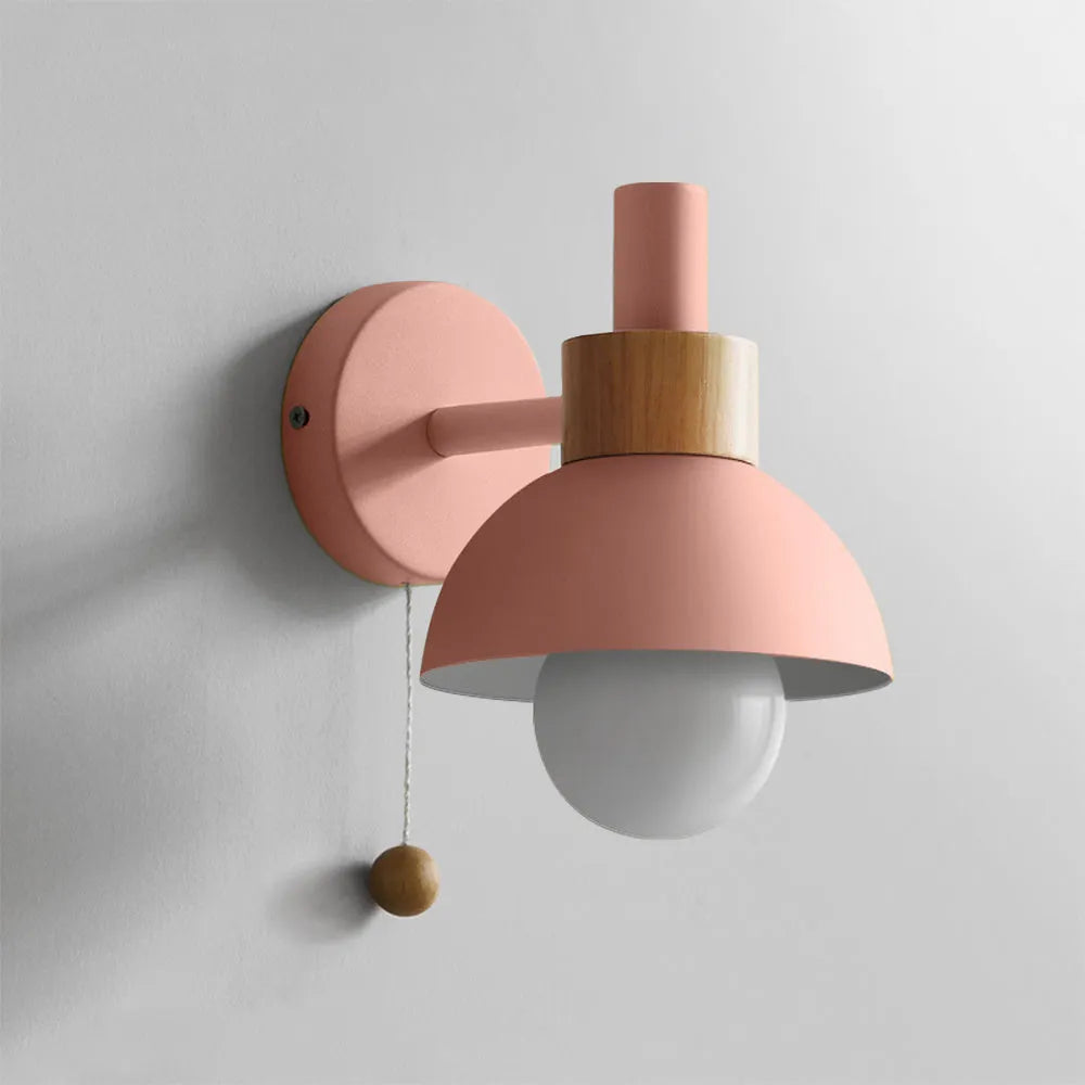 Pilinaka Modern LED Wall Lamp Metal Glass Bedroom White/Yellow/Pink/Green
