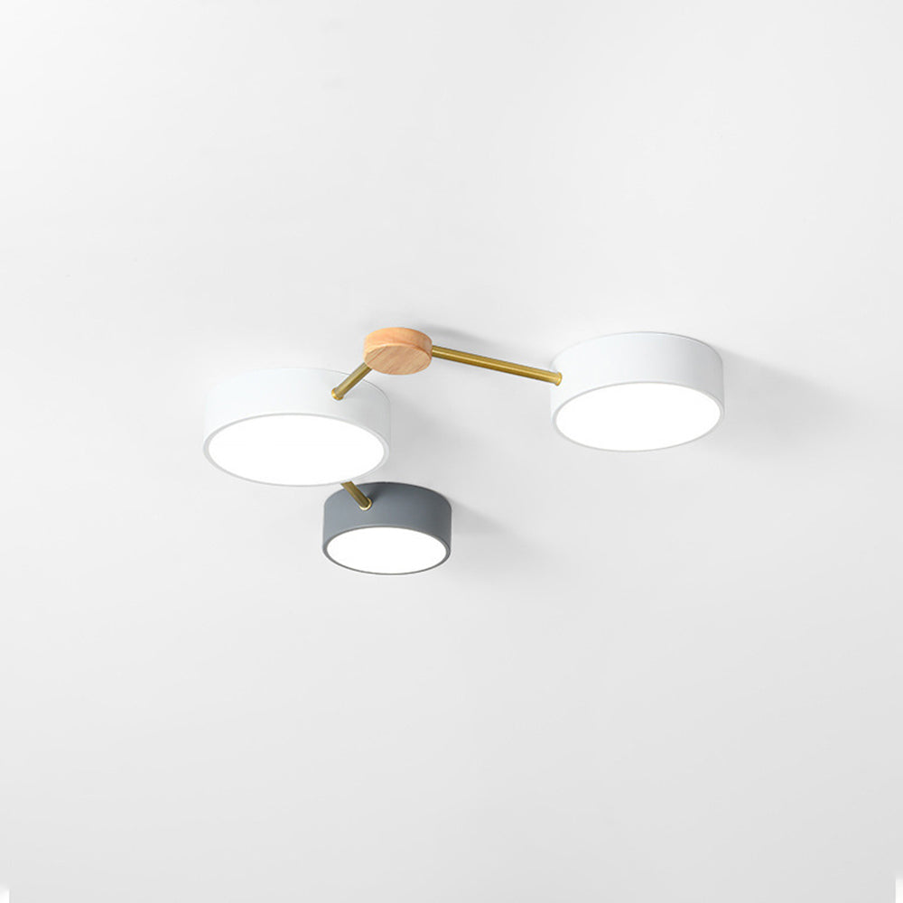 Wekabilu Modern LED Ceiling Light Log Living Room Bedroom White Grey