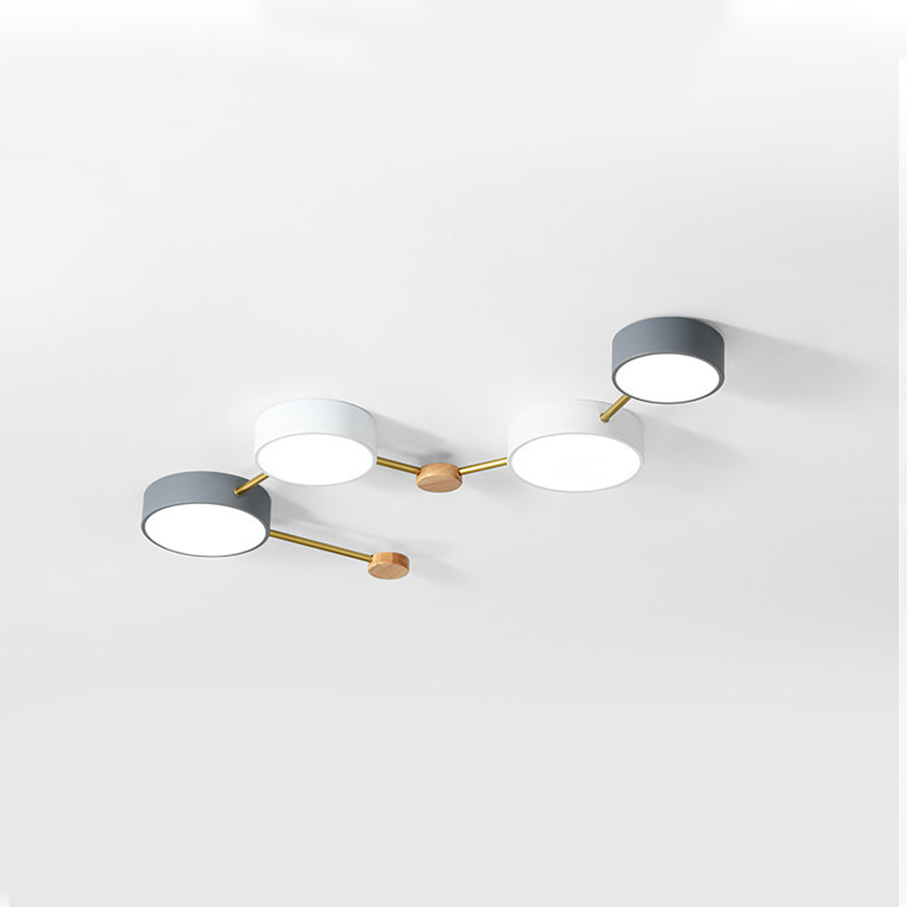 Wekabilu Modern LED Ceiling Light Log Living Room Bedroom White Grey