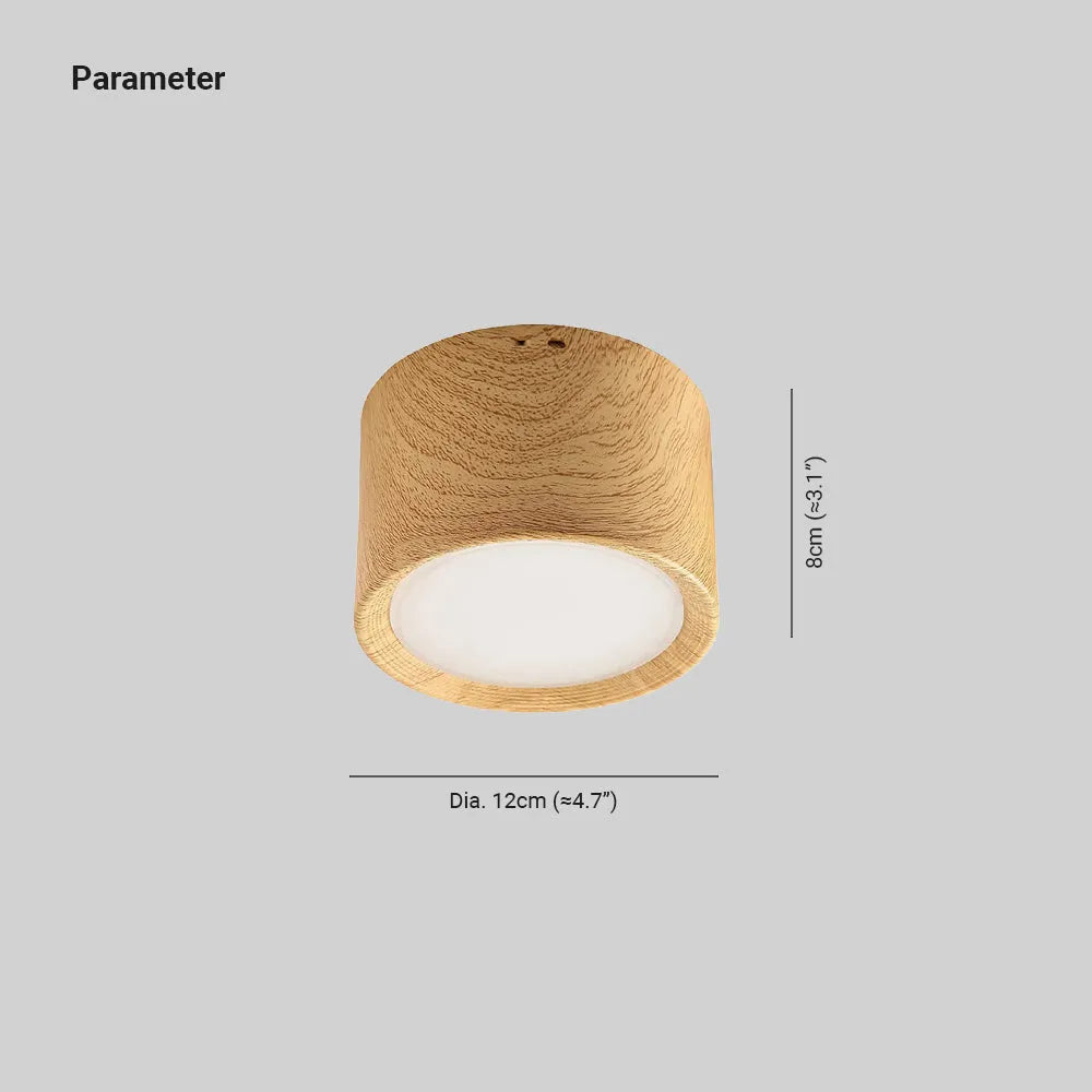 Mebokore Modern Round Flush Mount Ceiling Light, Wood/Black, Living Room