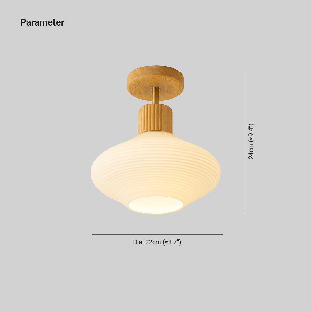 Tovaritu Minimalist Flush Mount Ceiling Light Wood/Walnut Hallway