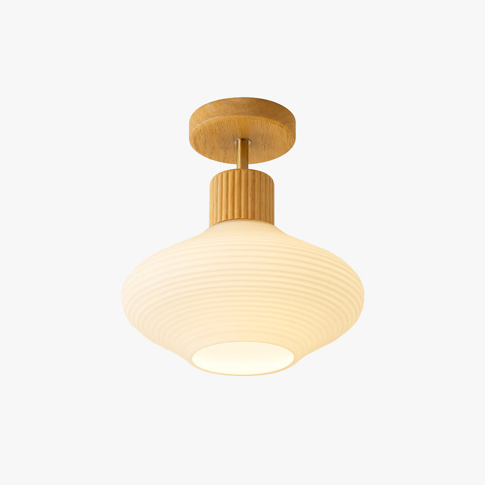 Tovaritu Minimalist Flush Mount Ceiling Light Wood/Walnut Hallway