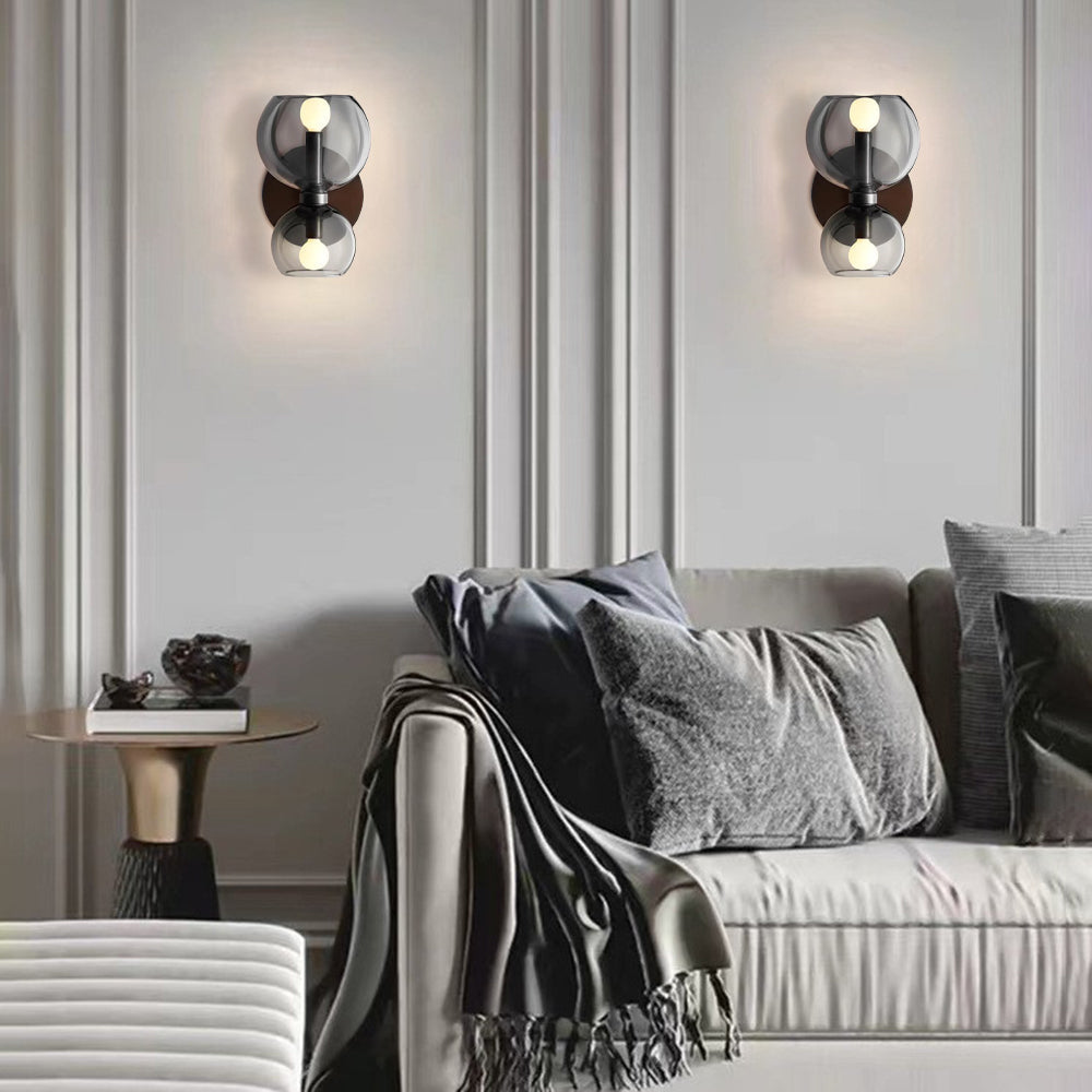 Salubora Modern Hourglass LED Wall Lamp Metal/Glass White Living Room