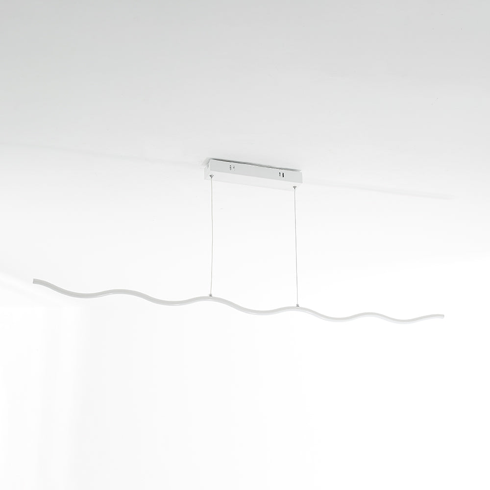 Tusudod Wave Linear Pendant Light, Black/White
