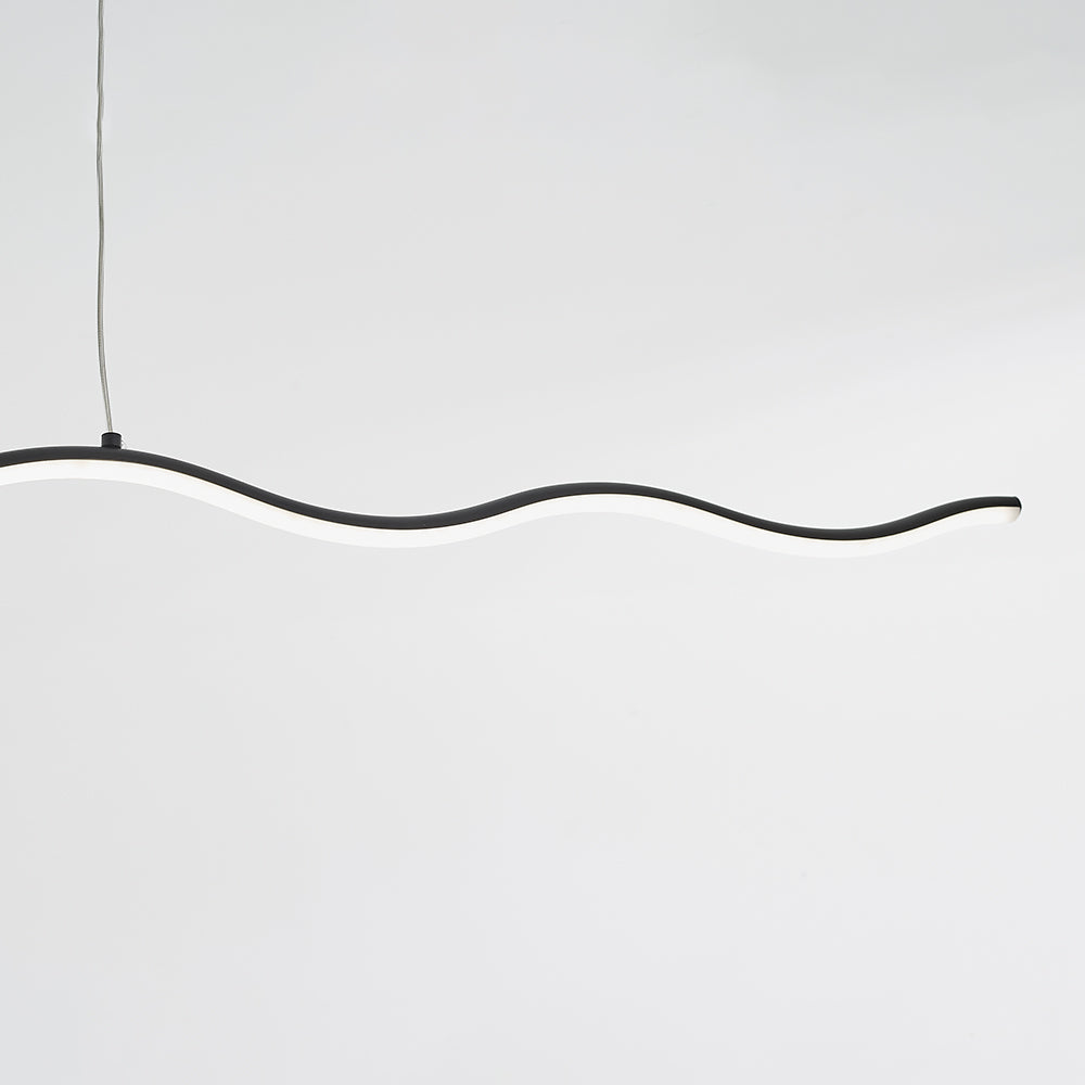 Tusudod Wave Linear Pendant Light, Black/White