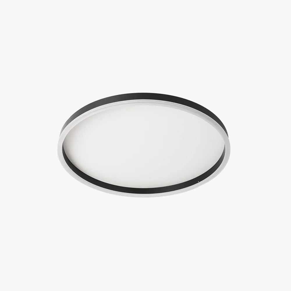 Dunomut Minimalist Ring Metal Flush Mount Ceiling Light, Black