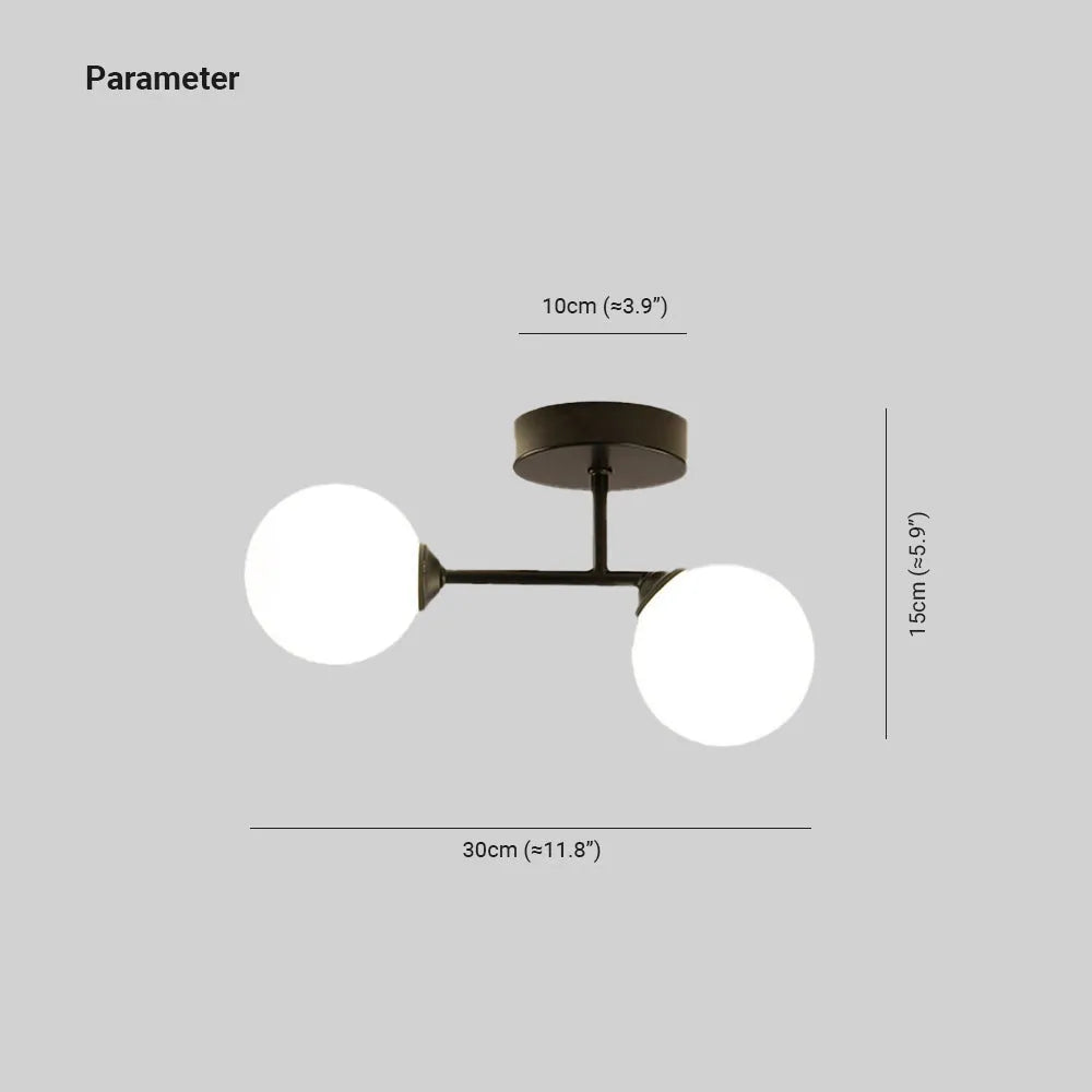 Litinud Semi-Flush Mount Ceiling Light, 2 Color