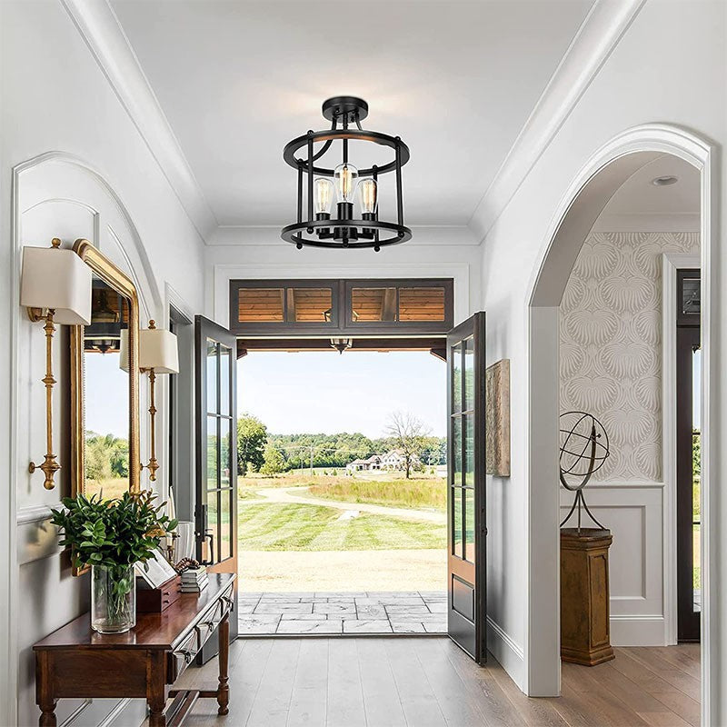 Basalun Flush Mount Ceiling Light Lantern Industrial