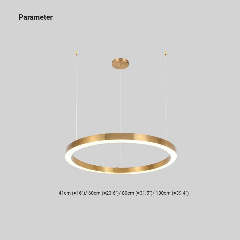 Segugis Modern Ring Metal Pendant Light, Gold