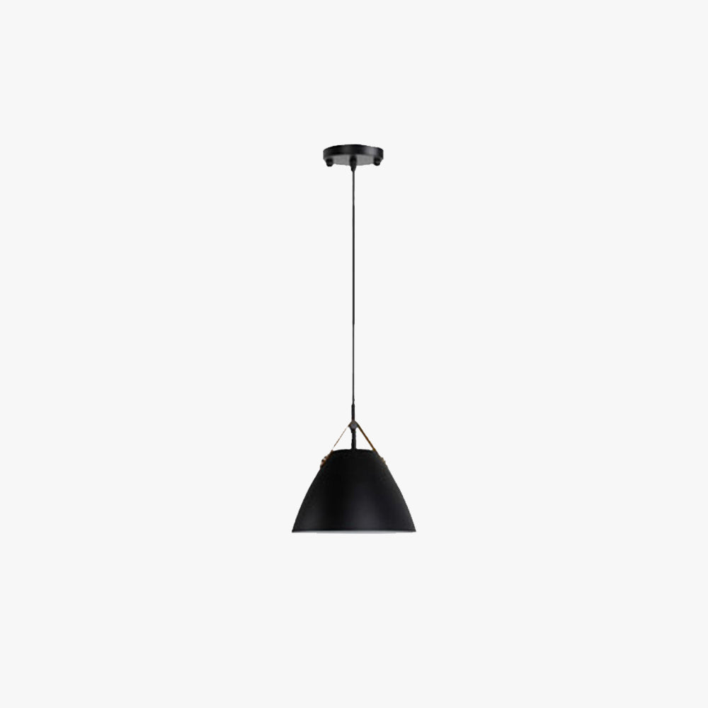 Gesituk Modern Frisbee Shaped Metal Pendant Light, Black/White