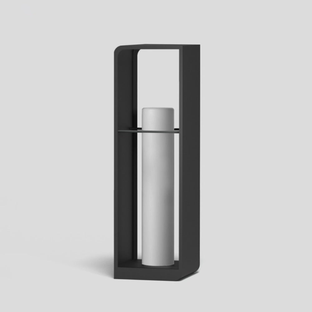 Kidogis Minimalist Rectangular Solar Power Outdoor Path Lighting, Black