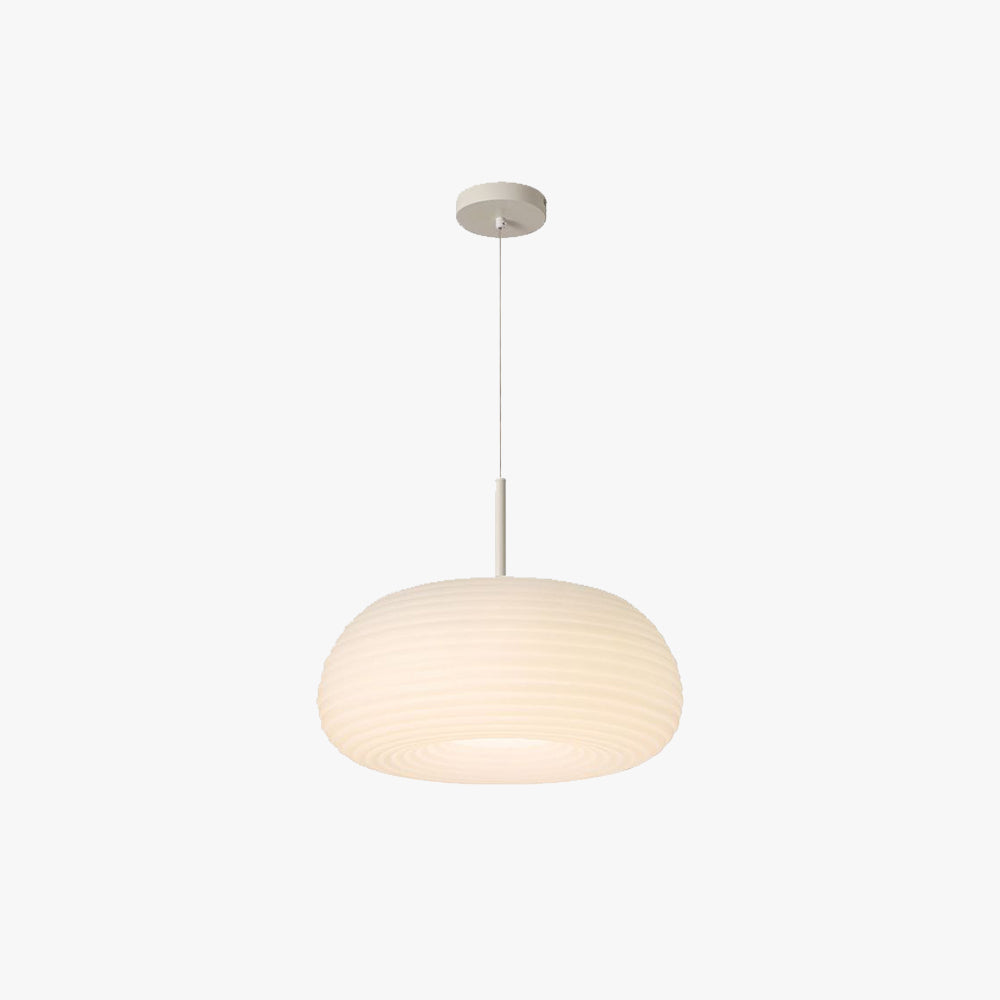 Zoriel Pendant Light White Glass Drum Shape-Neutral Decor